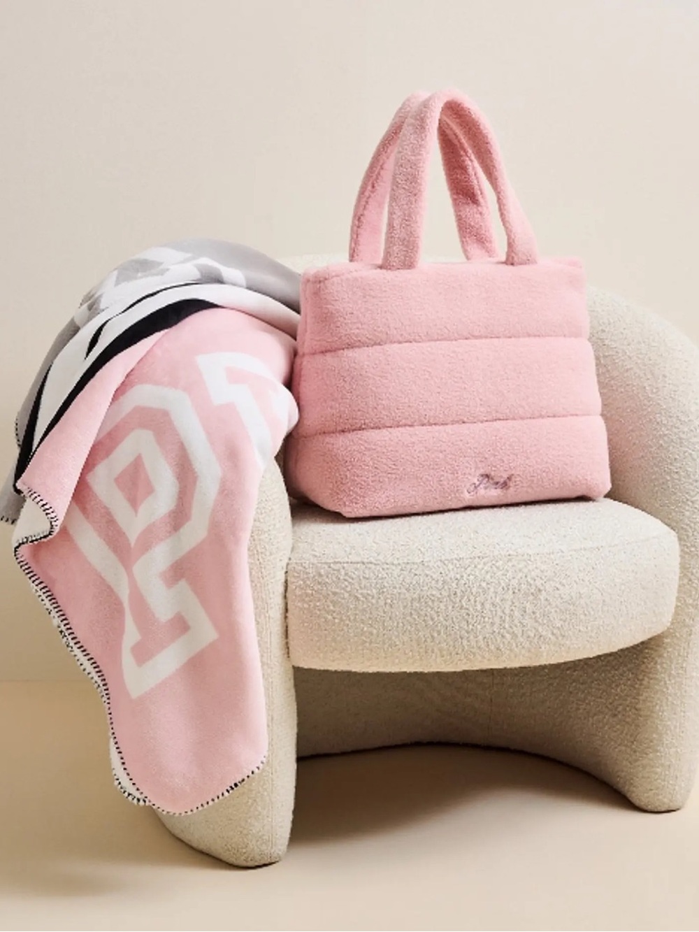 NWT PINK Victoria's Secret Plush Pink Tote Bag